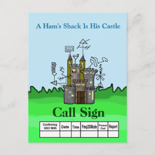 Ham Shack Castle Ham Radio QSL Card  Customise It!