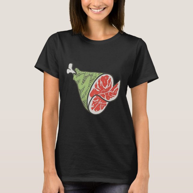 Ham Slices Funny Cartoon _1  T-Shirt (Front)