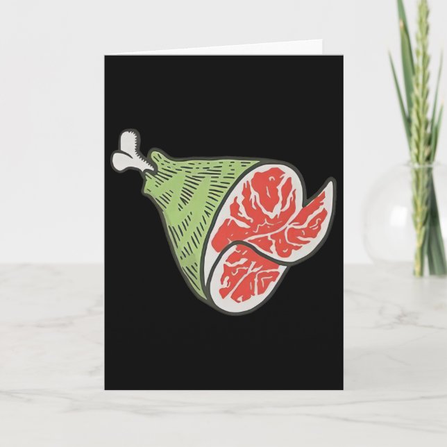 Ham Slices Funny Cartoon  Card (Front)