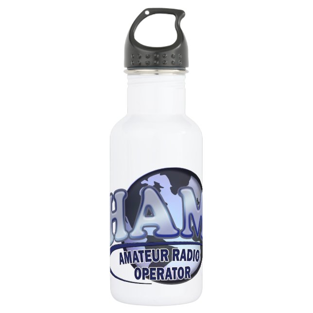 HAM WORLD LOGO Amateur Radio 532 Ml Water Bottle (Front)