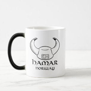 Hamar Norway Viking Hat Magic Mug