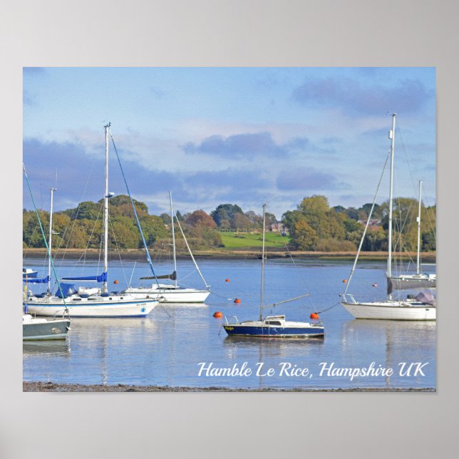 Hamble Le Rice Waters Edge Hampshire Poster (Front)