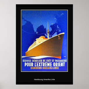 Hambourg-New York vintage Retro Print