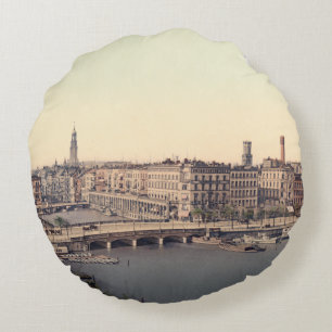 Hamburg Alsterarkaden Deutschland Alster Germany Round Cushion