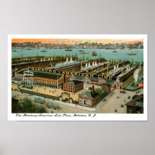 Hamburg America Line Piers Poster