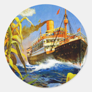 Hamburg America to South America Classic Round Sticker