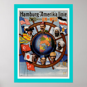 Hamburg American Line Poster