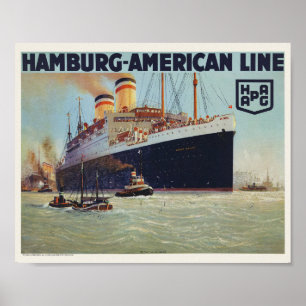 Hamburg-American Line Vintage Poster 1925