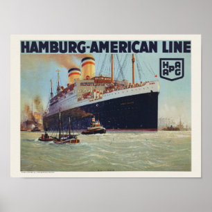 Hamburg-American Line Vintage Poster 1925