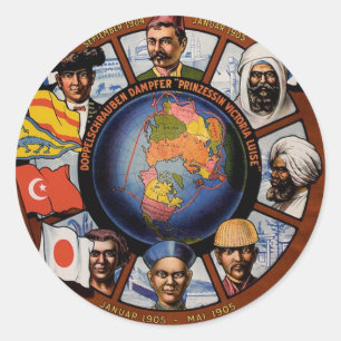 Hamburg Amerika Line Poster Classic Round Sticker