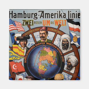 Hamburg Amerika Line Poster Magnet