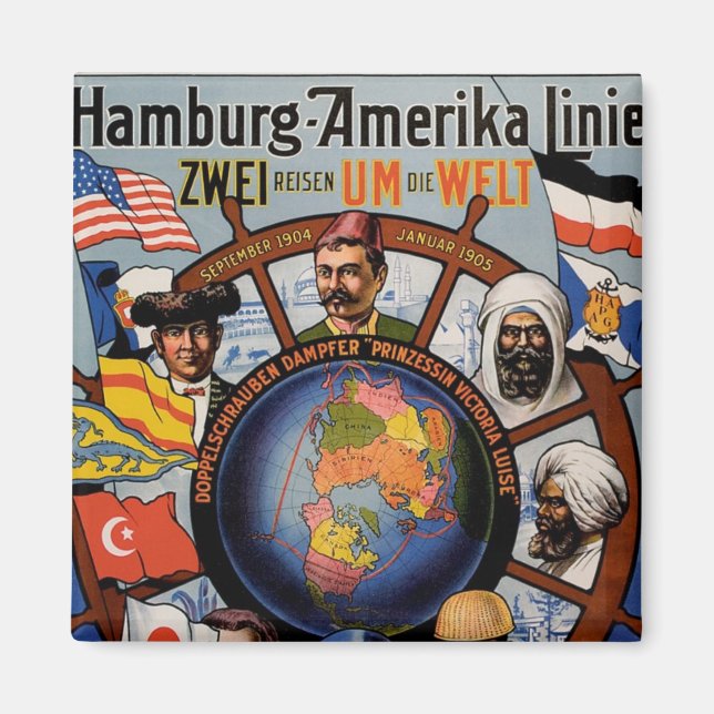Hamburg Amerika Line Poster Magnet (Front)