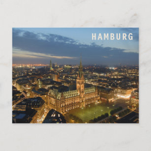 Hamburg By Night Postcard