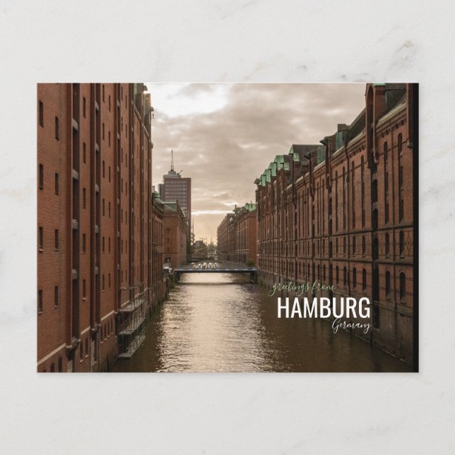 Hamburg City Speicherstadt Warehouses Harbour Holiday Postcard (Front)