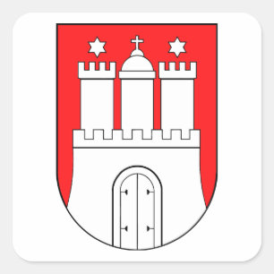 Hamburg coat of arms square sticker