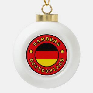 Hamburg Deutschland Ceramic Ball Christmas Ornament