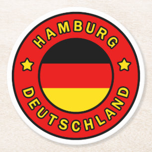 Hamburg Deutschland Round Paper Coaster