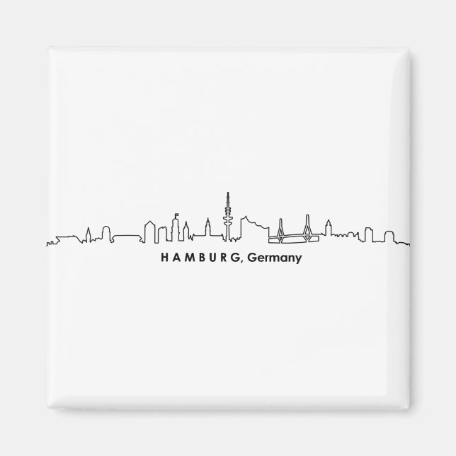 HAMBURG Elbe Germany City Skyline Silhouette Magnet (Front)