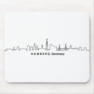 HAMBURG Elbe Germany City Skyline Silhouette Mouse Mat