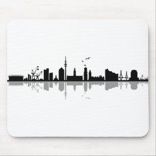 HAMBURG Elbe Germany City Skyline Silhouette Mouse Mat