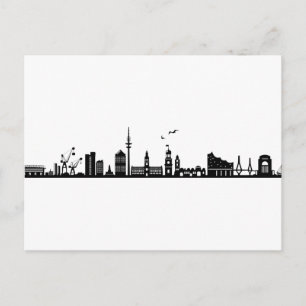 HAMBURG Elbe Germany City Skyline Silhouette Postcard