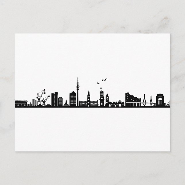 HAMBURG Elbe Germany City Skyline Silhouette Postcard (Front)