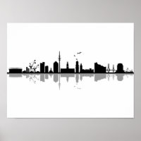 HAMBURG Elbe Germany City Skyline Silhouette