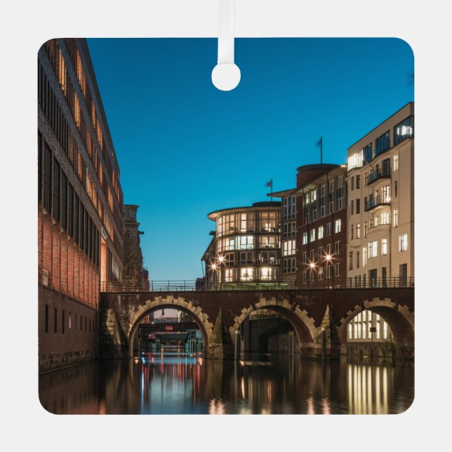 Hamburg Ellerntorsbrücke Metal Tree Decoration (Front)