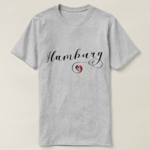 Hamburg Flag In Heart, I Love Hamburg T-Shirt