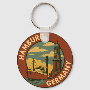 Hamburg German Port City Key Ring
