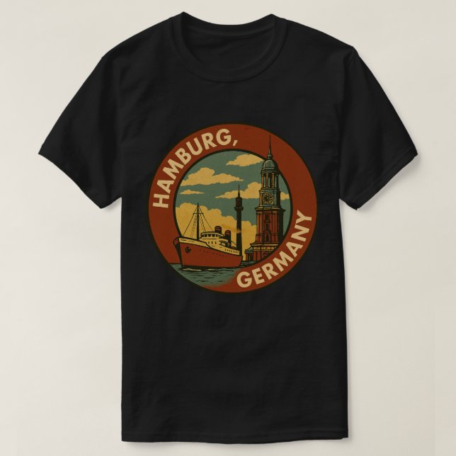 Hamburg German Port City T-Shirt (Design Front)