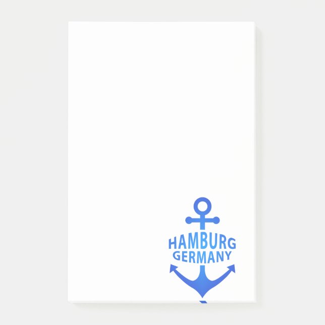 Hamburg Germany Blue Anchor Design Post-it Notes (Front)