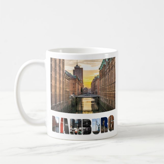 Hamburg Germany Canal Waterway Coffee Mug (Left)