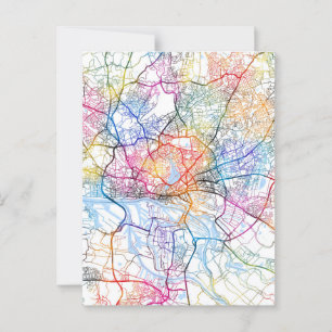 Hamburg Germany City Map Postcard