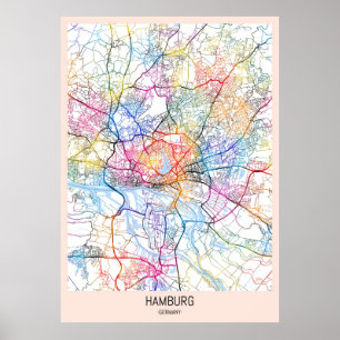 Hamburg Germany City Map Poster