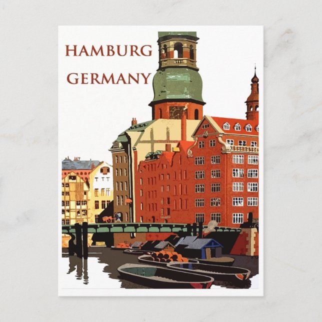 Hamburg, Germany, city port and houses Postcard (Front)