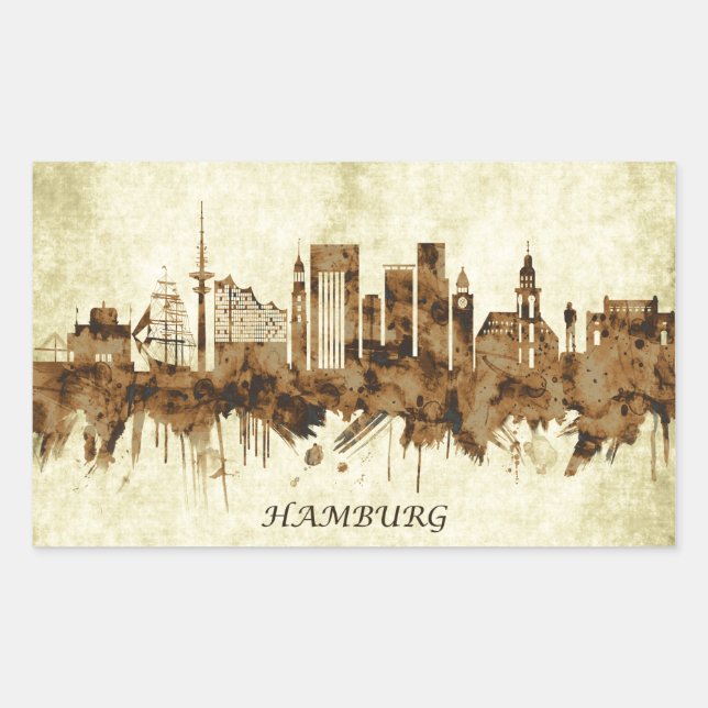 Hamburg Germany Cityscape Rectangular Sticker (Front)
