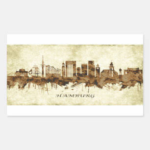 Hamburg Germany Cityscape Rectangular Sticker