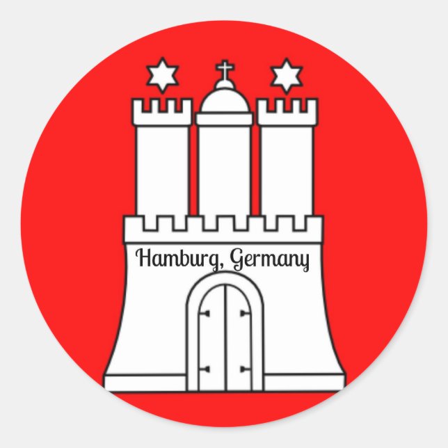 Hamburg, Germany flag Classic Round Sticker (Front)