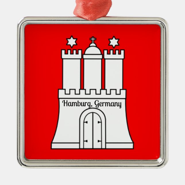 Hamburg, Germany flag Metal Tree Decoration (Front)