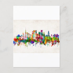 Hamburg Germany Skyline Holiday Postcard