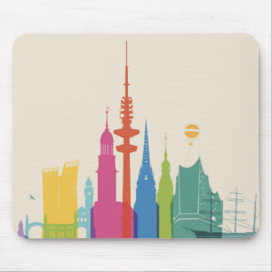 Hamburg Germany Skyline Mouse Mat