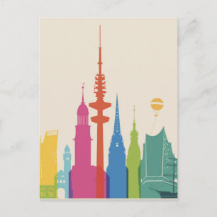 Hamburg Germany Skyline Postcard