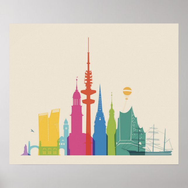 Hamburg Germany Skyline Poster (Front)