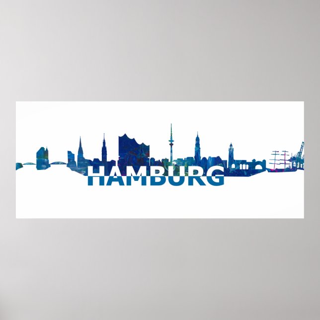 Hamburg Germany Skyline Silhouette Poster (Front)