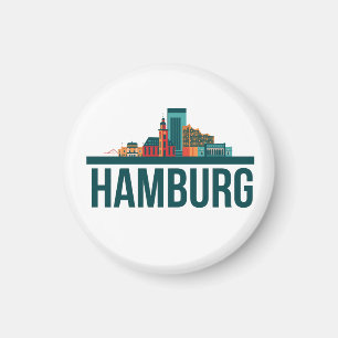 Hamburg Germany Skyline T-Shirt Magnet
