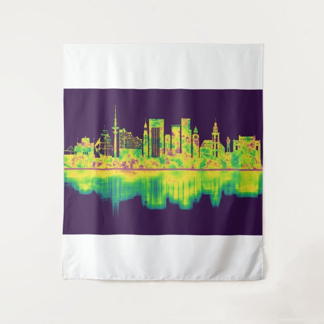 Hamburg Germany Skyline Tapestry (Front)