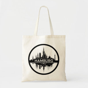 Hamburg Germany Skyline – Vintage Circle Cityscape Tote Bag