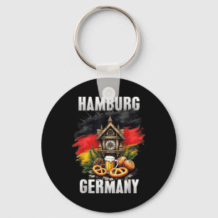Hamburg Germany Souvenir German Flag Travel Key Ring