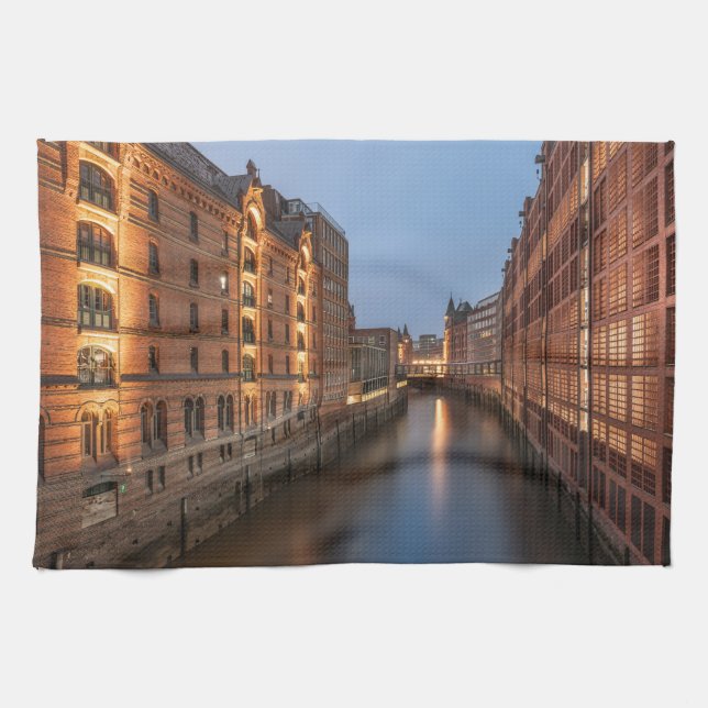 Hamburg Germany Tea Towel (Horizontal)
